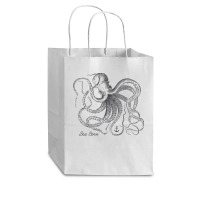 Vintage Black Octopus Marine Biologist Ocean Sea Life 5 Cub Paper Bag - 8 X 4 1/2 X 10 1/4 | Artistshot