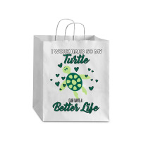 I Work Hard So My Turtle Can Have A Better Life Cute And Humor Gift Fo Debie Paper Bag - 10 X 5 X 13 | Artistshot