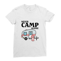 Never Camp Alone  Camper Love Poodle Dog Ladies Fitted T-shirt | Artistshot