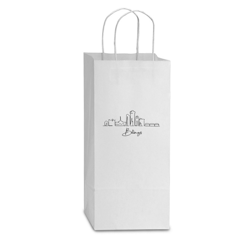 City Skyline Travel Souvenir Tourist Billings Montana T Shirt Double Wine Paper Bag - 6 1/2 X 3 1/2 X 12 3/8 | Artistshot