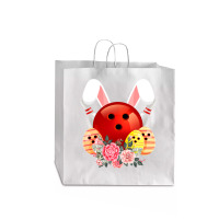 Bowling Easter Bunny Egg 2020 Rabbit Flowers Pascha Bowler Jumbo Paper Bag - 18 X 7 X 18 3/4 | Artistshot