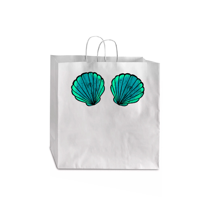 Seashell Mermaid Brassiere Bikini Bra Clam Shell T Shirt Jumbo Paper Bag - 18 X 7 X 18 3/4 | Artistshot