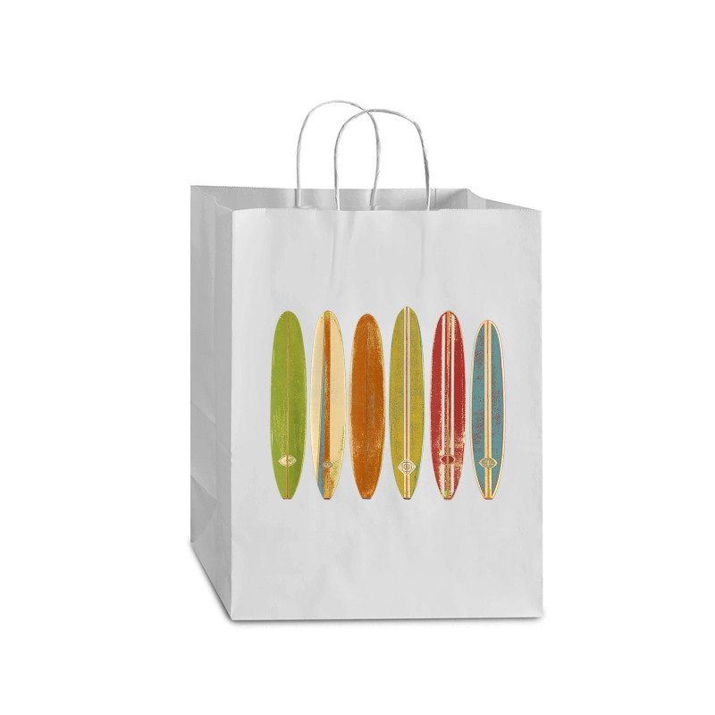 Longboard Surfboards Vintage Retro Style Surfing T Shirt Mart Paper Bag -13 X 7 X 17 | Artistshot