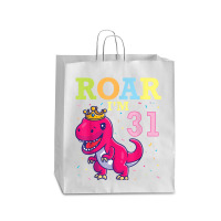 King Dinosaur Dance Happy My Birthday Roar I'm 31 Years Old Queen Paper Bag - 16 X 6 X 19 1/4 | Artistshot