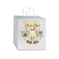 Retro Halloween Ghost Bad And Boo Jee Pumpkin Star Paper Bag - 13 X 7 X 13 | Artistshot