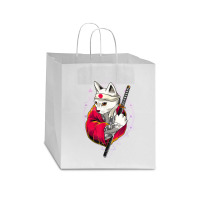 Pagan Occult Japan Flag Kawaii Anime Cat Samurai Pastel Goth Star Paper Bag - 13 X 7 X 13 | Artistshot