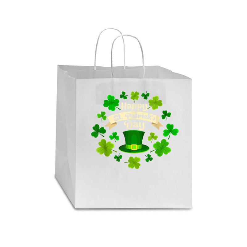 Happy St. Patrick's Day  Funny St Patricks Day T Shirt Star Paper Bag - 13 X 7 X 13 | Artistshot