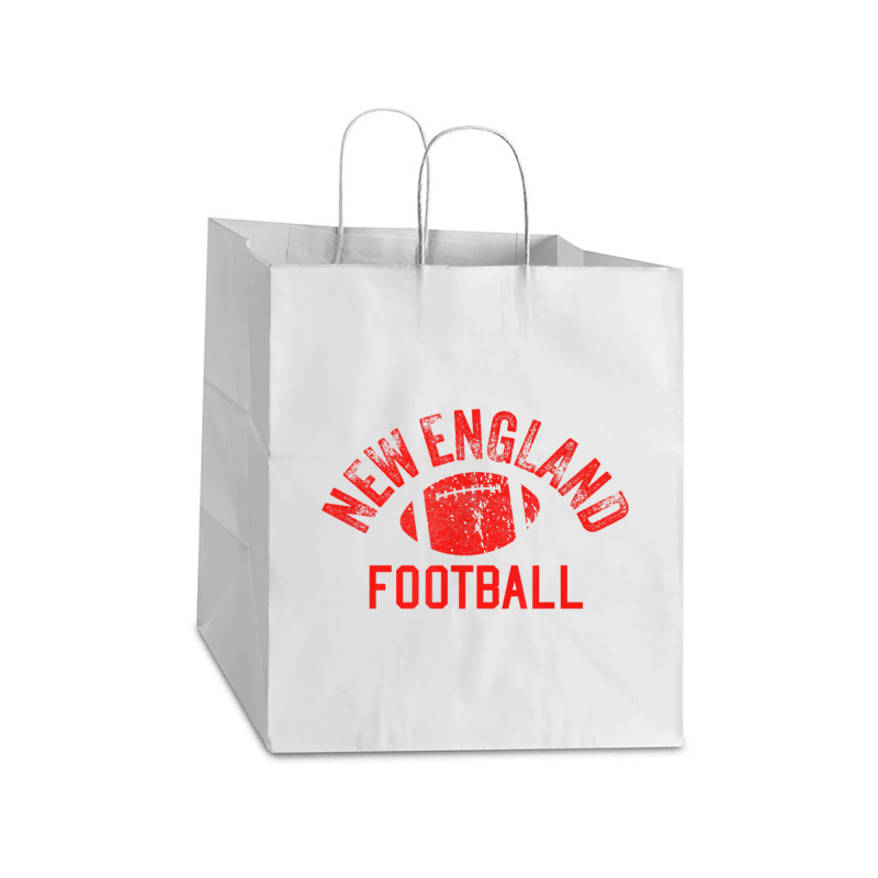 New England Football Vintage Cool Ne Super Football Fan Wear Take Out Paper Bag - 14 X 10 X 15 1/2 | Artistshot