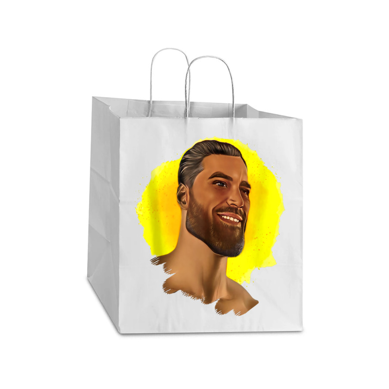 Funny Gigachad Meme Giga Chad Alpha Male Sigma Male Memes Tank Top Take Out Paper Bag - 14 X 10 X 15 1/2 | Artistshot