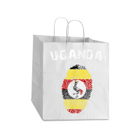 Uganda Fingerprint Flag Country Pride Heritage Shirt Take Out Paper Bag - 14 X 10 X 15 1/2 | Artistshot