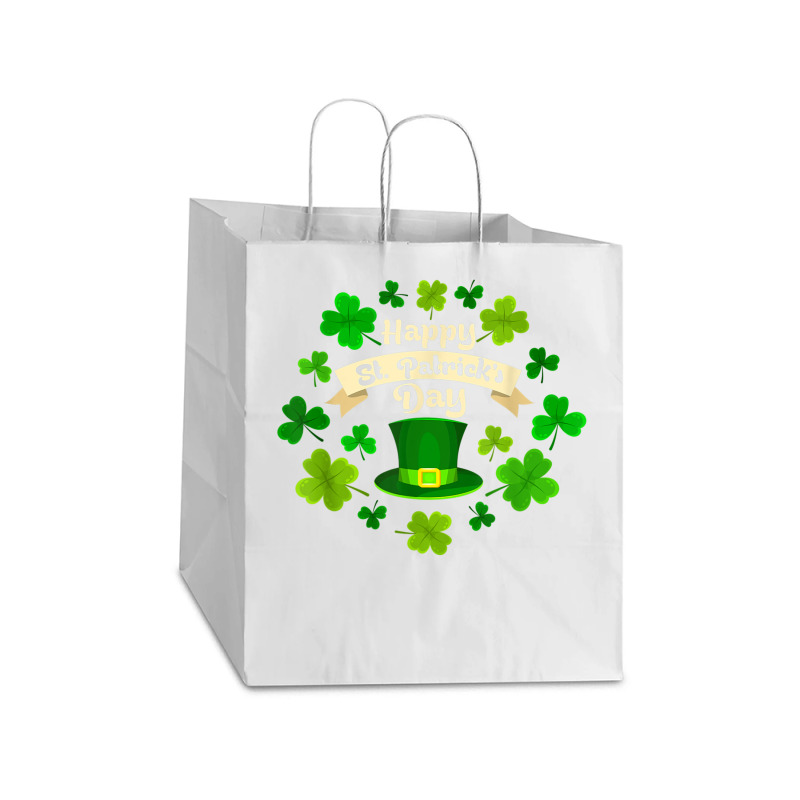 Happy St. Patrick's Day  Funny St Patricks Day T Shirt Take Out Paper Bag - 14 X 10 X 15 1/2 | Artistshot