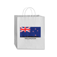 Wellington Skyline New Zealand Flag T Shirt Traveler Paper Bag -13 X 6 X 15 3/4 | Artistshot