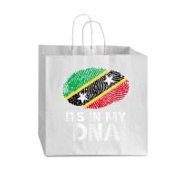 Its In My Dna Saint Kitts And Nevis Flag Fingerprint Vogue Paper Bag - 16 X 6 X 12 | Artistshot