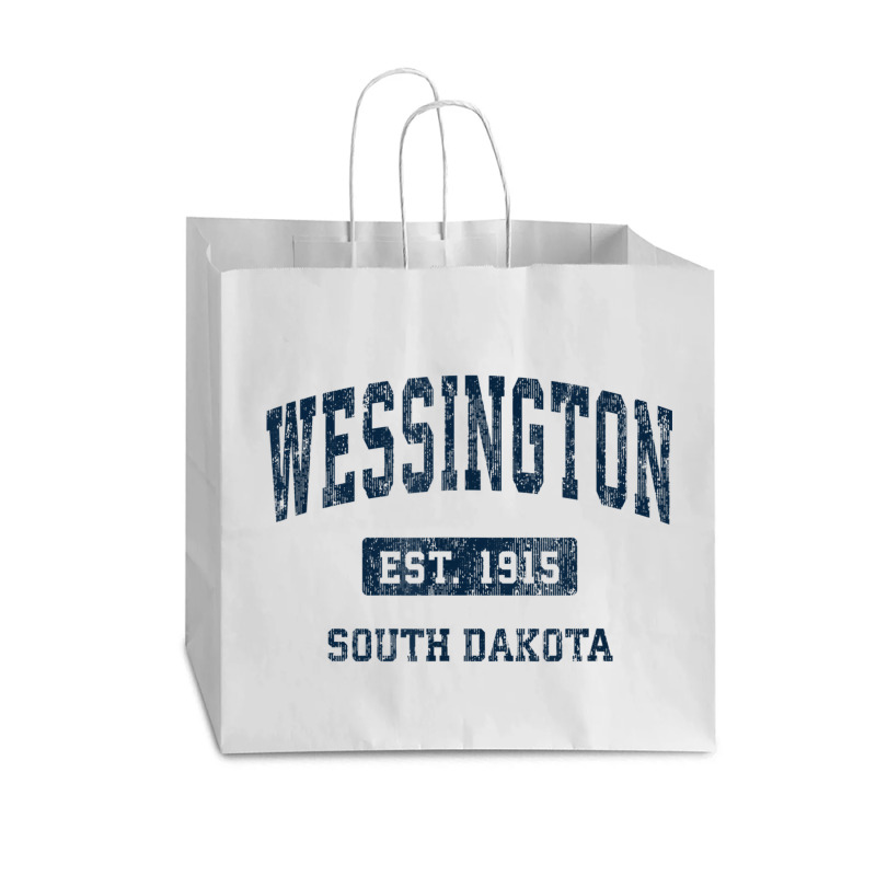 Wessington South Dakota Sd Vintage Athletic Sports Design Vogue Paper Bag - 16 X 6 X 12 | Artistshot