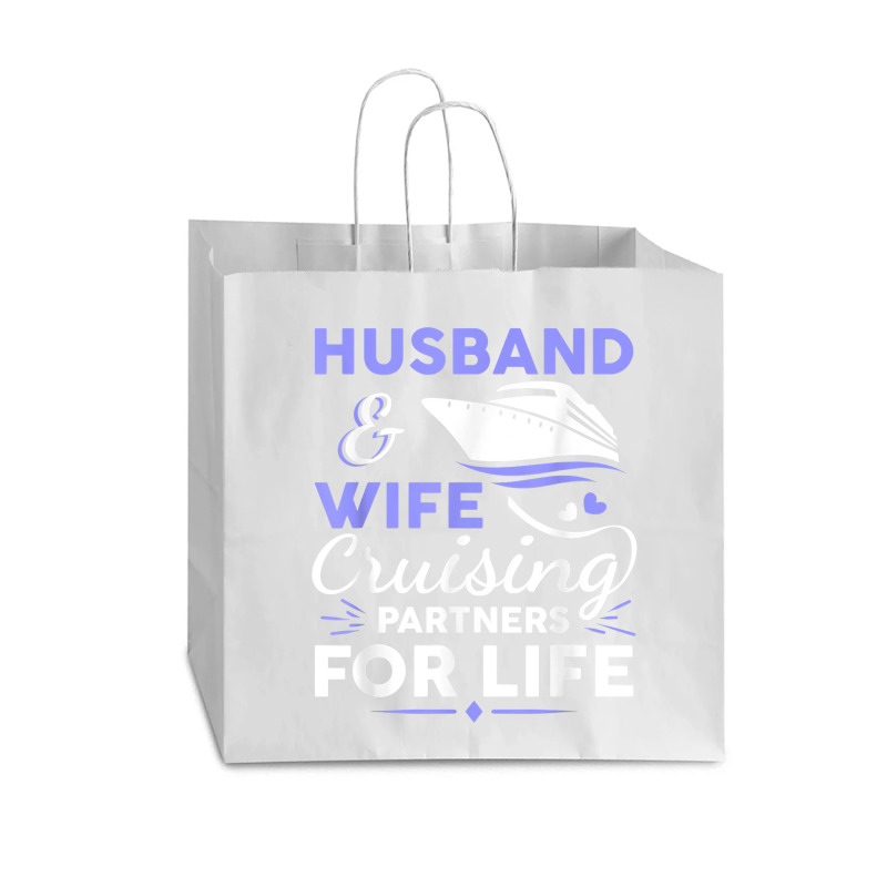 Funny Cruising Design For Husband Wife Couples Cruise Ship T Shirt Vogue Paper Bag - 16 X 6 X 12 | Artistshot