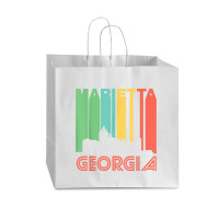 Retro 1970's Style Marietta Georgia Skyline T Shirt Vogue Paper Bag - 16 X 6 X 12 | Artistshot