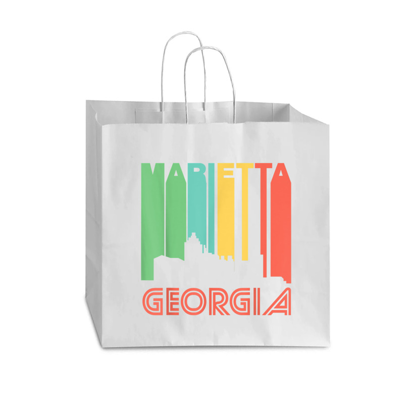 Retro 1970's Style Marietta Georgia Skyline T Shirt Vogue Paper Bag - 16 X 6 X 12 | Artistshot