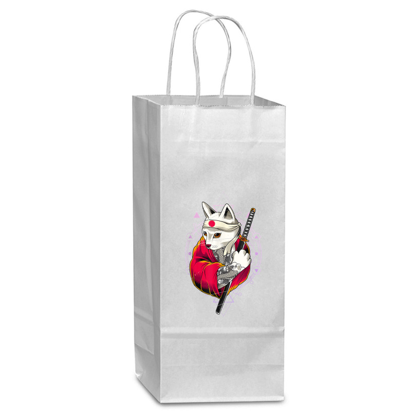 Pagan Occult Japan Flag Kawaii Anime Cat Samurai Pastel Goth Wine Paper Bag - 5 1/2 X 3 1/4 X 13 | Artistshot