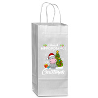 Hippopotamus I Want A Hippopotamus For Christmas Xmas Hippo 209 Hippo Wine Paper Bag - 5 1/2 X 3 1/4 X 13 | Artistshot