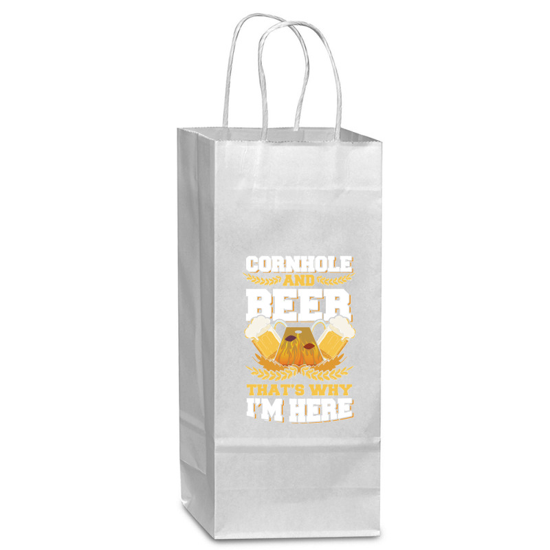 Cornhole And Beer Thats Why Im Here Bean Bag Toss Lawn Game Design Cla Wine Paper Bag - 5 1/2 x 3 1/4 x 13 by lyheranea | Artistshot