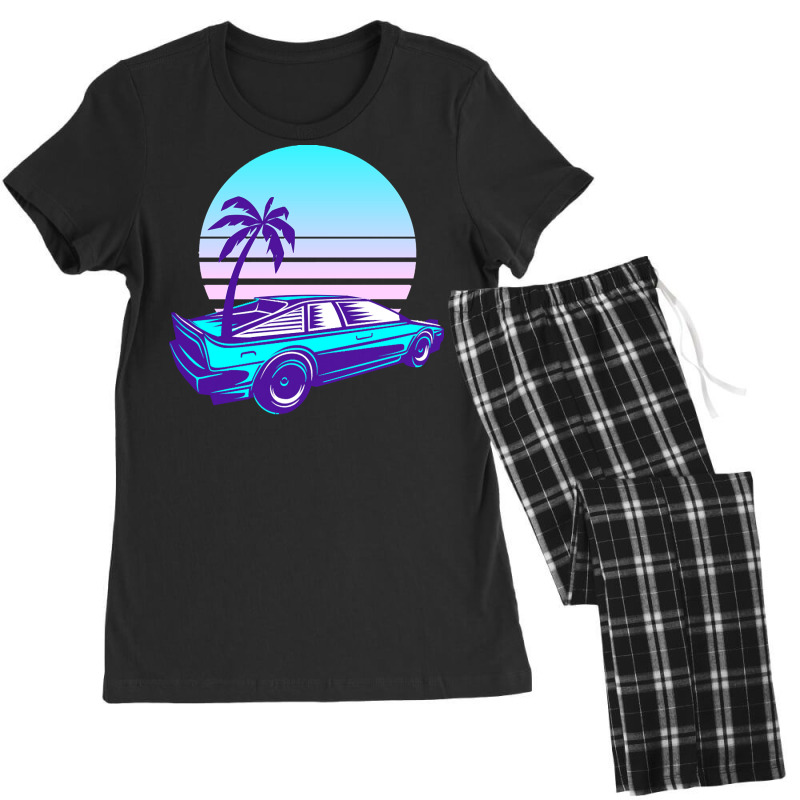 Synthwave T  Shirt Futuristic Car Retro Sunset Synthwave T  Shirt Women's Pajamas Set by brandycassin456 | Artistshot