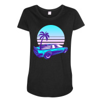 Synthwave T  Shirt Futuristic Car Retro Sunset Synthwave T  Shirt Maternity Scoop Neck T-shirt | Artistshot