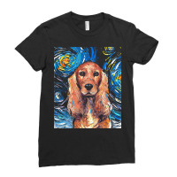 Cocker Spaniel T  Shirt Cocker Spaniel Night Ladies Fitted T-shirt | Artistshot