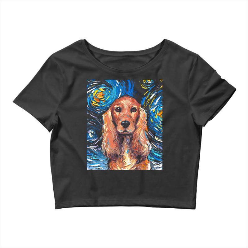 Cocker Spaniel T  Shirt Cocker Spaniel Night Crop Top by heelsdreary | Artistshot