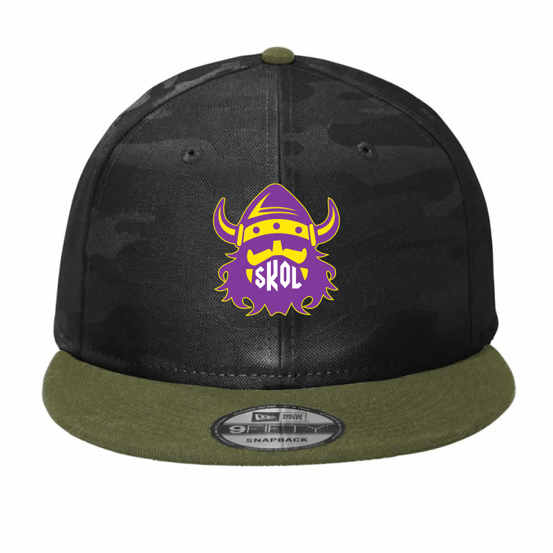 Skol Nordic Viking Helmet Shirt Camo Snapback | Artistshot