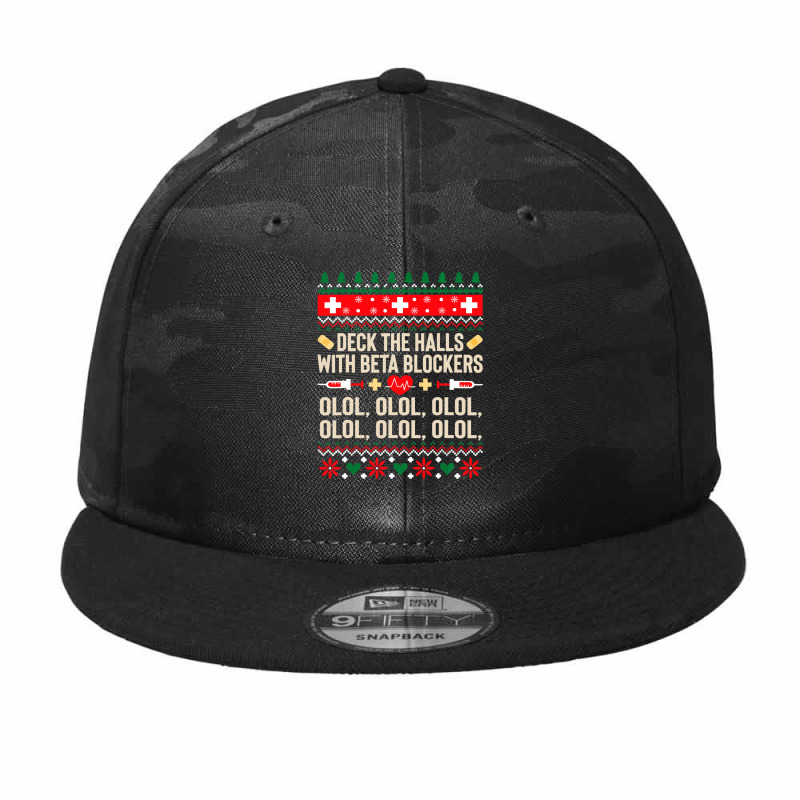 Deck The Halls With Beta Blockers Nurse Ugly Christmas Sweatshirt Camo Snapback by DianneHenderson91 | Artistshot