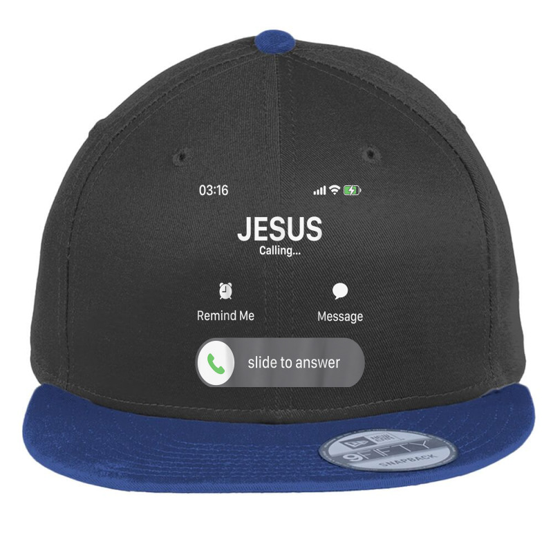 Jesus Is Calling Mobile Jesus God Religious Birthday Gifts Flat Bill Snapback Cap by Aria-Proctor | Artistshot