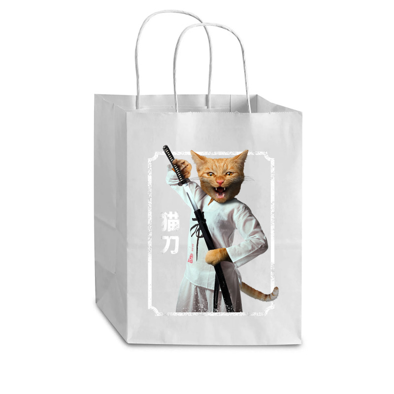 Ninja Cat , Samurai Funny Cat , Japanese Style T Shirt Cub Paper Bag - 8 X 4 1/2 X 10 1/4 | Artistshot