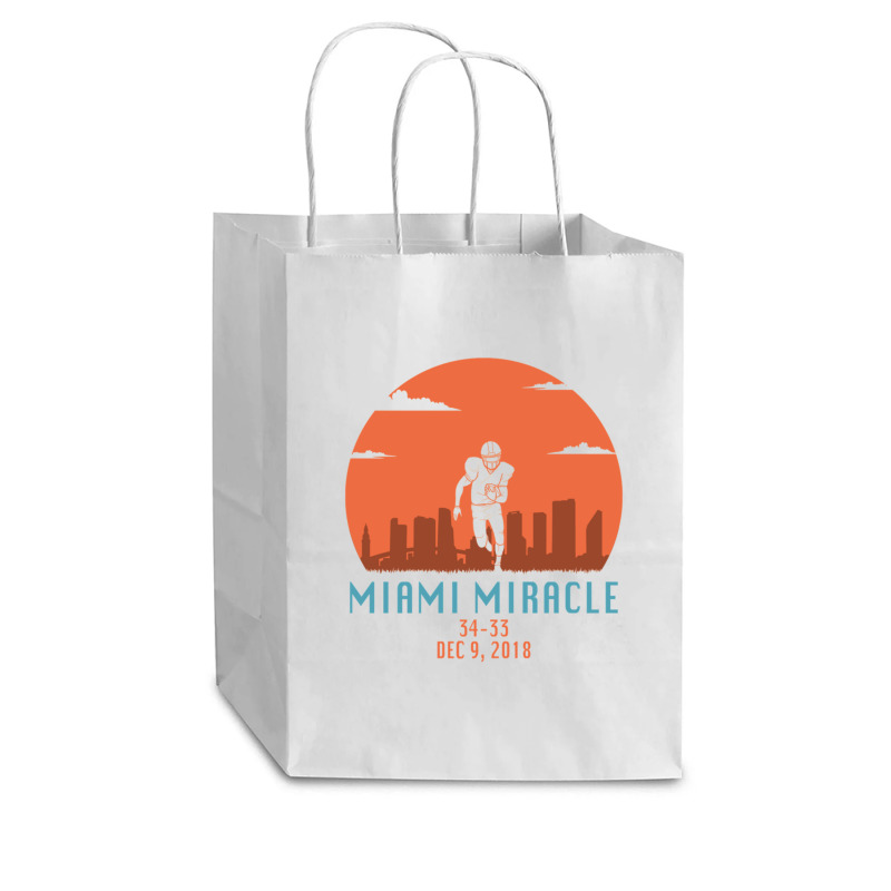 Miami Miracle Funny Football Dolphins Cub Paper Bag - 8 X 4 1/2 X 10 1/4 | Artistshot