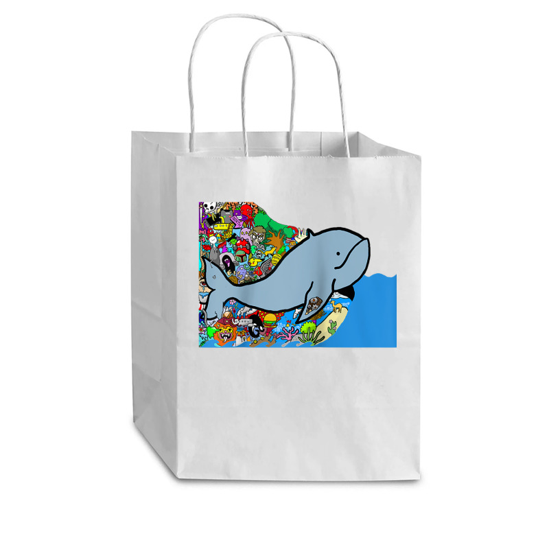 Blue Whale, Marine Sea Animal, Ocean Life, Surf, Art Work Raglan Baseb Cub Paper Bag - 8 X 4 1/2 X 10 1/4 | Artistshot