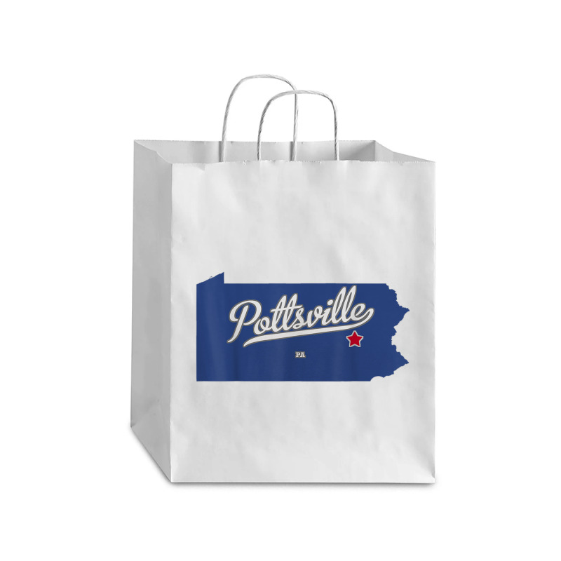 Pottsville Pennsylvania Pa Map Debie Paper Bag - 10 X 5 X 13 | Artistshot