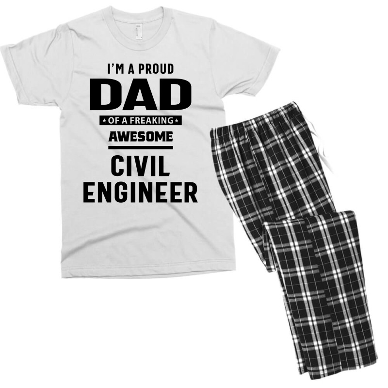 I'm A Proud Dad Of A Freaking Awesome Civil Engineer Men's T-shirt Pajama Set by cidolopez | Artistshot