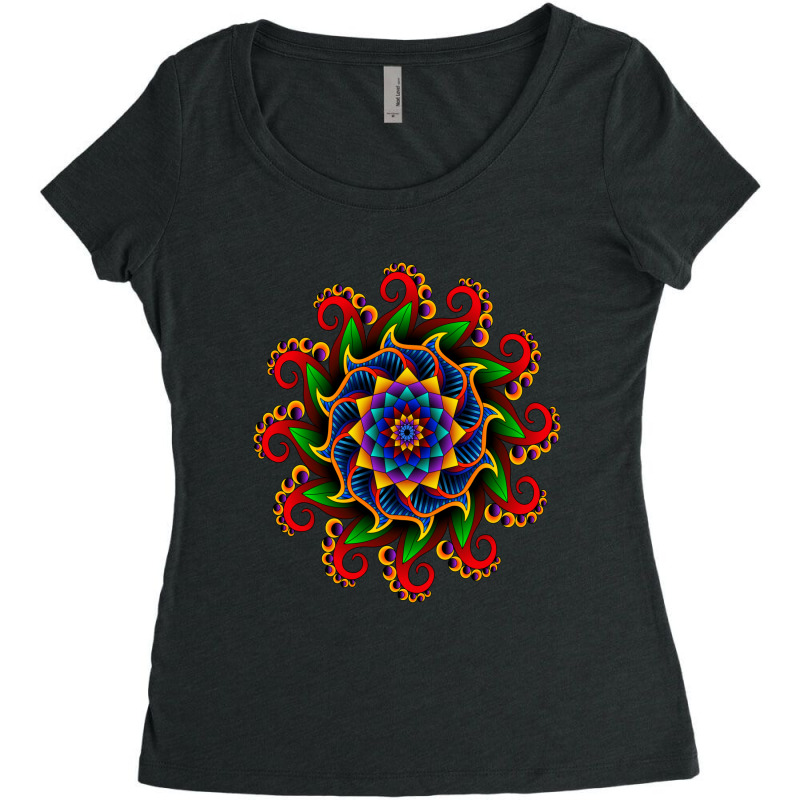 Traditional Diwali Rangoli Art 3d Women's Triblend Scoop T-shirt by chris299 | Artistshot