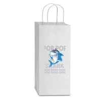 Pop Pop Shark   Pop Pop    Pop Pop Gif   Fahers Day    Pop Pop Birhday Double Wine Paper Bag - 6 1/2 X 3 1/2 X 12 3/8 | Artistshot