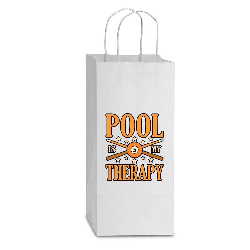 Pool Is My Therapy Billiards Snooker Sports Player Graphic Pullover Ho Double Wine Paper Bag - 6 1/2 X 3 1/2 X 12 3/8 | Artistshot