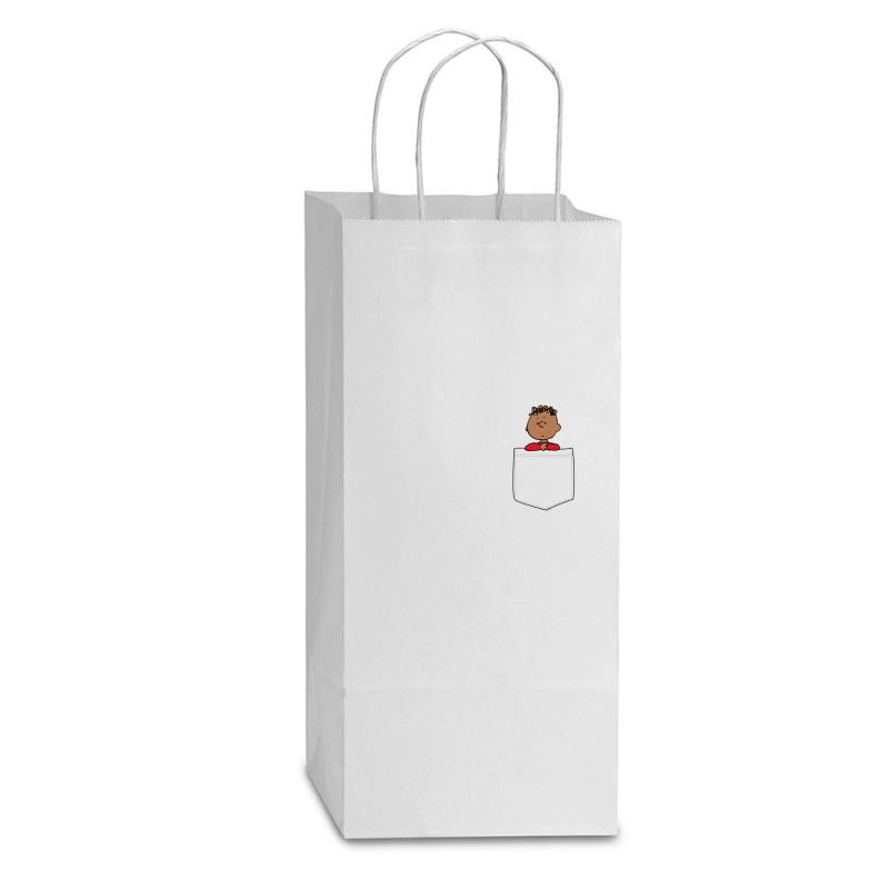 Peanuts Franklin Faux Pocket Double Wine Paper Bag - 6 1/2 X 3 1/2 X 12 3/8 | Artistshot