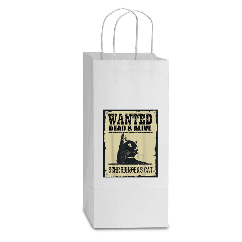 Wanted Dead Or Alive Schrodinger_s Cat Double wine Paper Bag - 6 1/2 x 3 1/2 x 12 3/8 by cm-arts | Artistshot