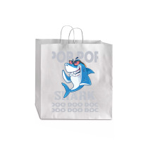 Pop Pop Shark   Pop Pop    Pop Pop Gif   Fahers Day    Pop Pop Birhday Jumbo Paper Bag - 18 X 7 X 18 3/4 | Artistshot