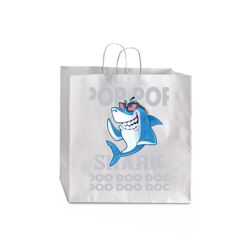 Pop Pop Shark   Pop Pop    Pop Pop Gif   Fahers Day    Pop Pop Birhday Jumbo Paper Bag - 18 X 7 X 18 3/4 | Artistshot