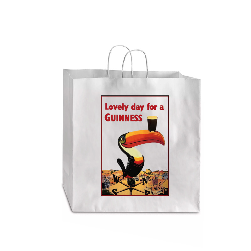 Lovely Day For A Guinness Letter Jumbo Paper Bag - 18 X 7 X 18 3/4 | Artistshot