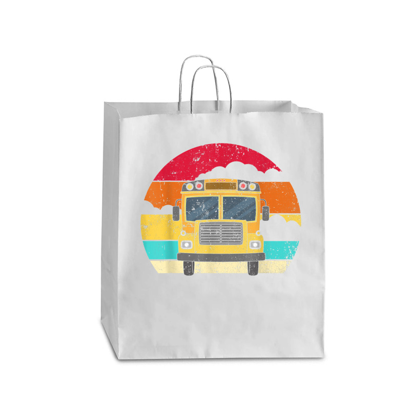 Retro Yellow School Bus For School Bus Driver And Busman Queen Paper Bag - 16 x 6 x 19 1/4 by ShannonFrancis | Artistshot