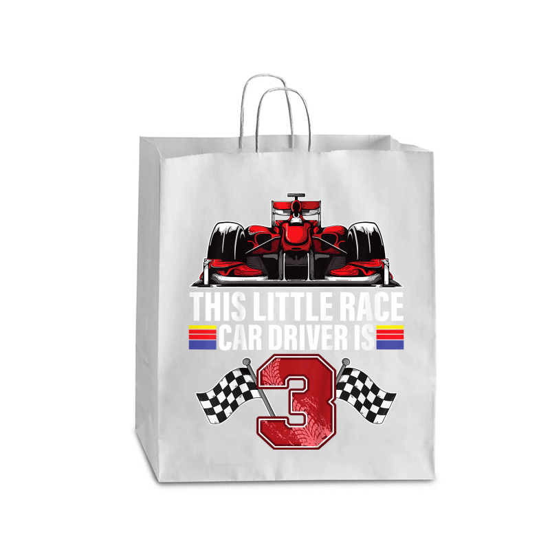 Kids 3 Year Old Race Car Birthday Formula 3rd Racing Party Gift Queen Paper Bag - 16 X 6 X 19 1/4 | Artistshot