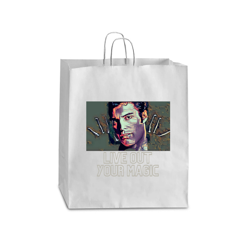 Live Out Your Magic (famous Face With Hands Fingers) Queen Paper Bag - 16 X 6 X 19 1/4 | Artistshot