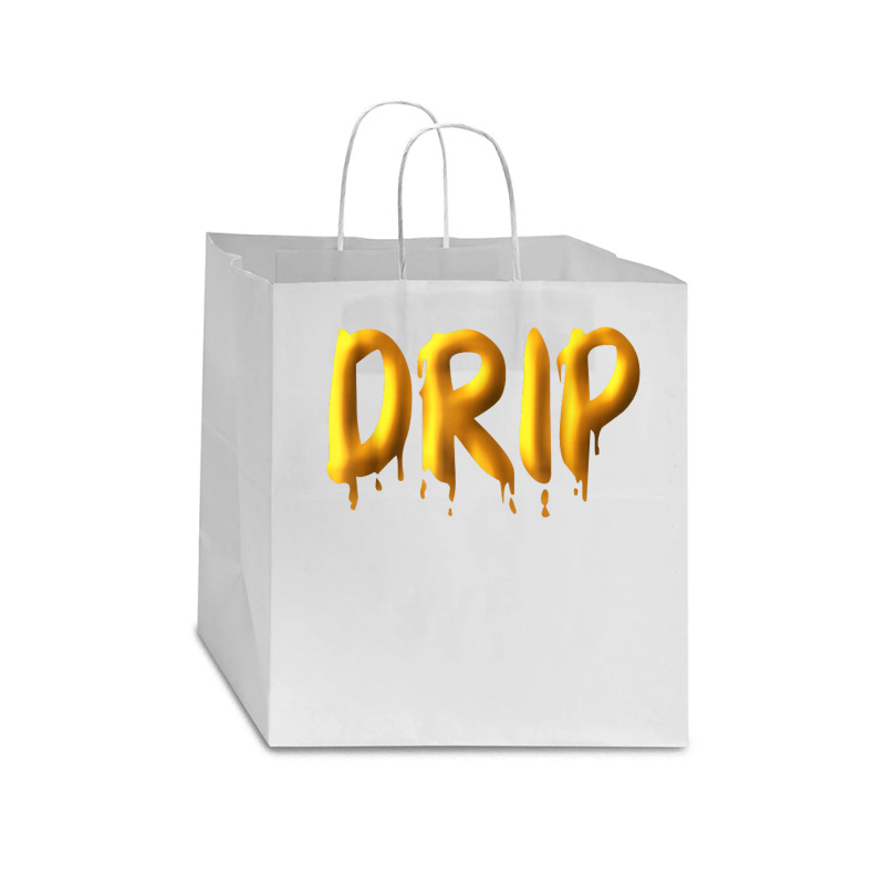 Drippy Yellow Drippin Letters Streetwear Hip Hop Tees Tops T Shirt Star Paper Bag - 13 X 7 X 13 | Artistshot