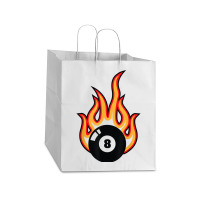 Snooker Billiard Black Eight 8 Ball On Fire T Shirt Take Out Paper Bag - 14 X 10 X 15 1/2 | Artistshot