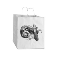 Profile Of A Ram, Profile Of A Ram Art, Profile Of A Ram Vintage, Prof Take Out Paper Bag - 14 X 10 X 15 1/2 | Artistshot